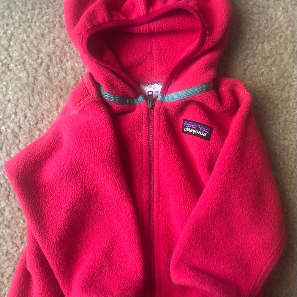 Patagonia Pink Synchilla Fleece Zip Up Jacket Baby 12 Months Baby Toddler